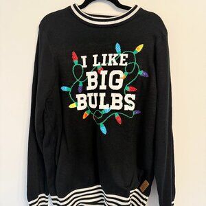 🎄✨ Tipsy Elves “I LIKE BIG BULBS” Light-Up Christmas Sweater – XL! ✨🎄